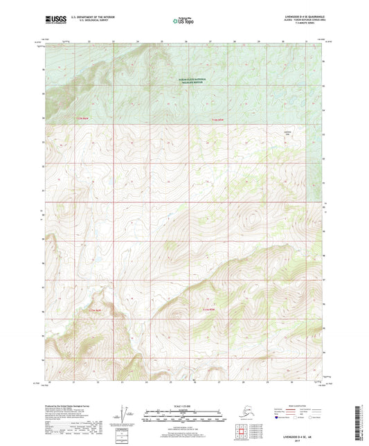 Livengood D-4 SE Alaska US Topo Map Image