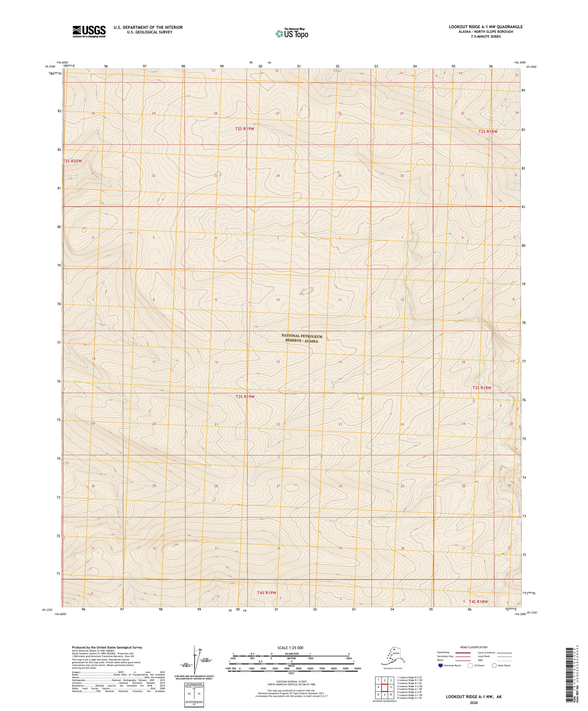 Lookout Ridge A-1 NW Alaska US Topo Map – MyTopo Map Store