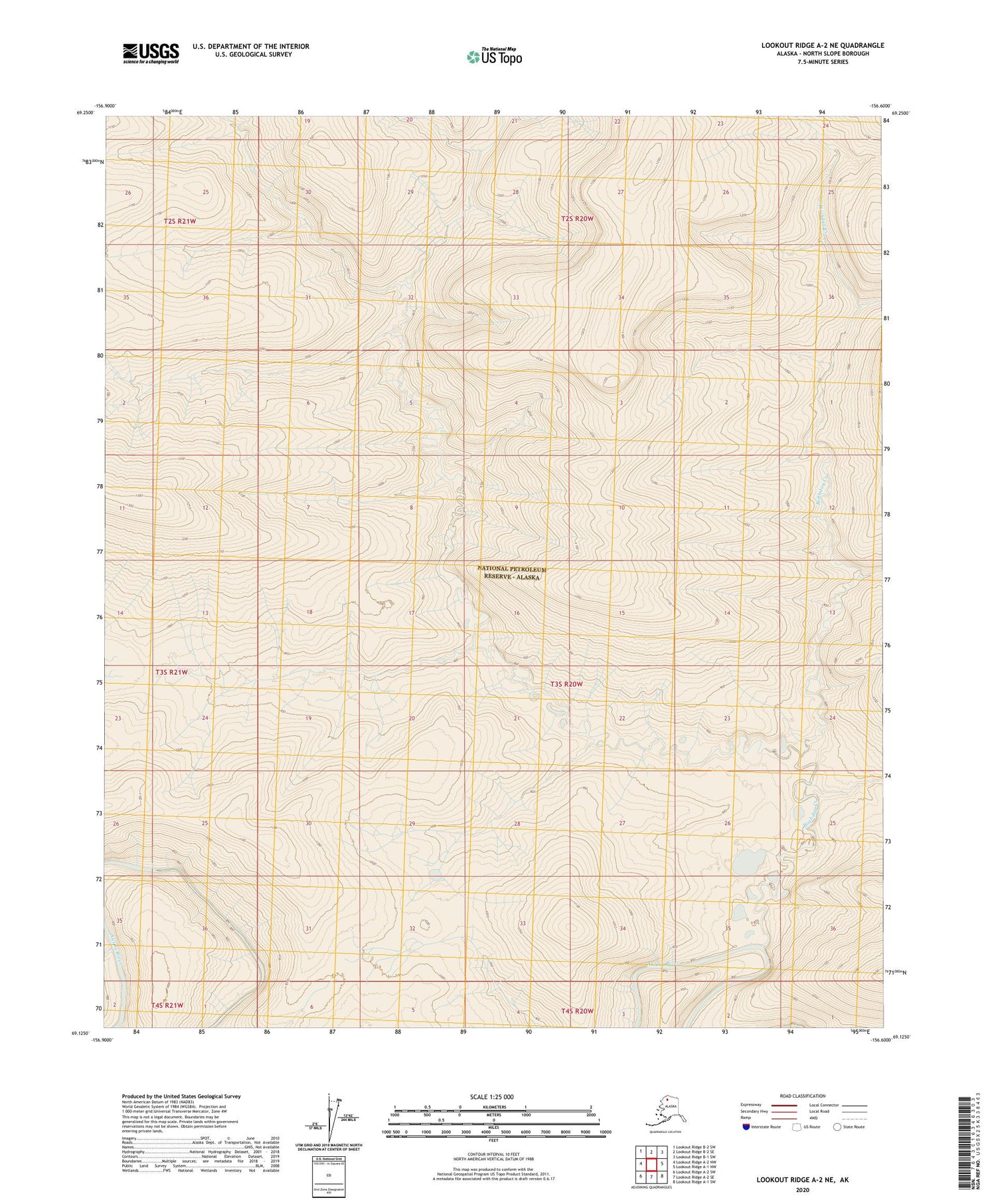 Lookout Ridge A-2 NE Alaska US Topo Map Image