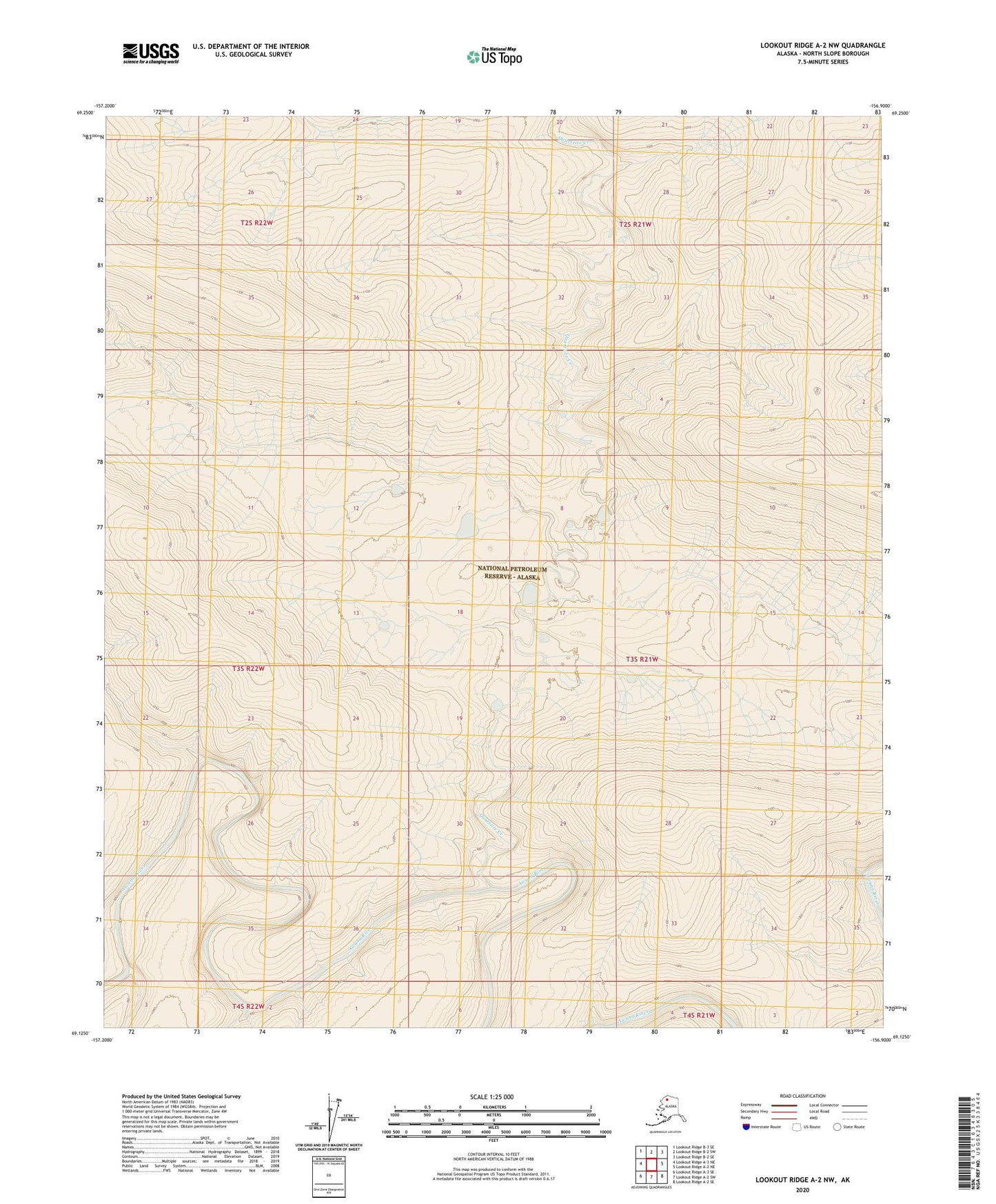 Lookout Ridge A-2 NW Alaska US Topo Map Image