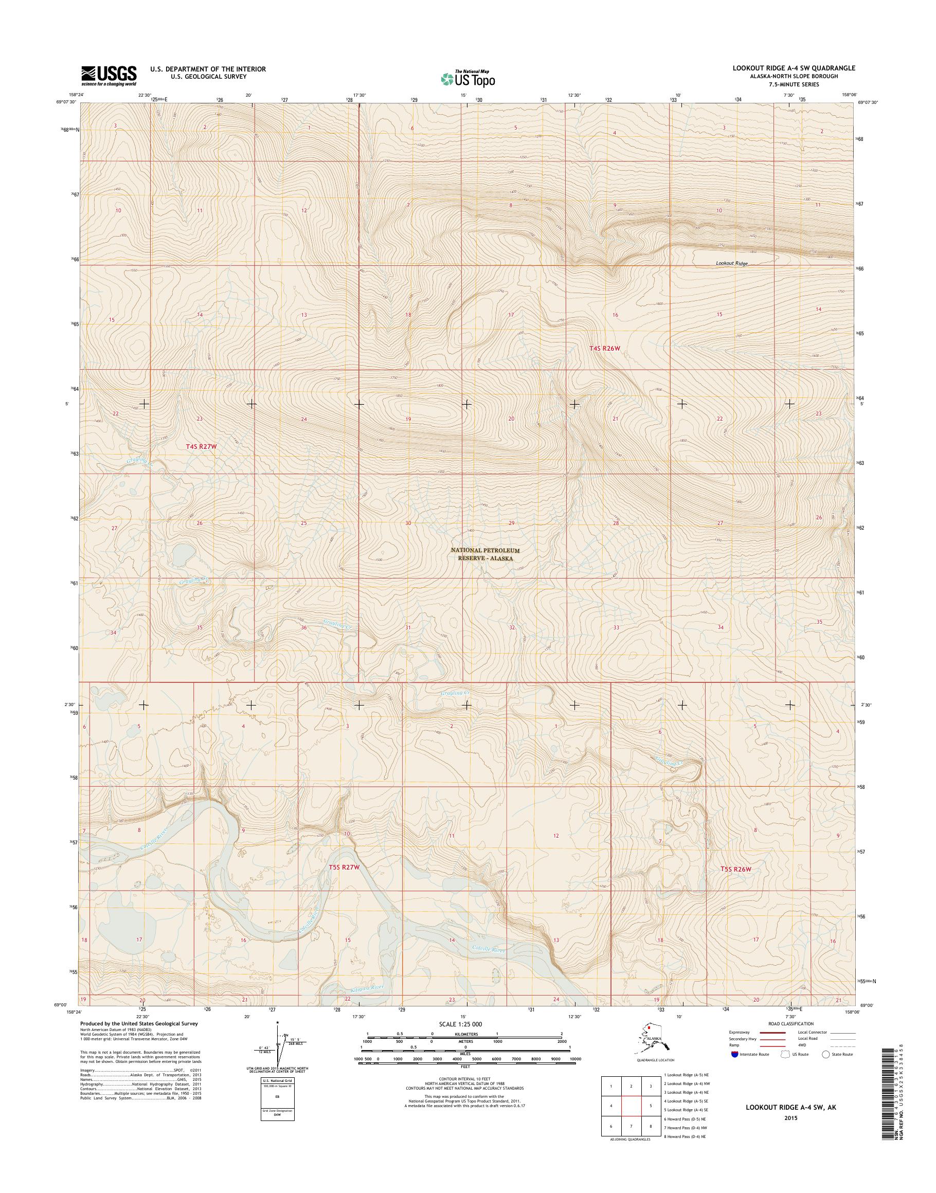 Lookout Ridge A-4 SW Alaska US Topo Map – MyTopo Map Store