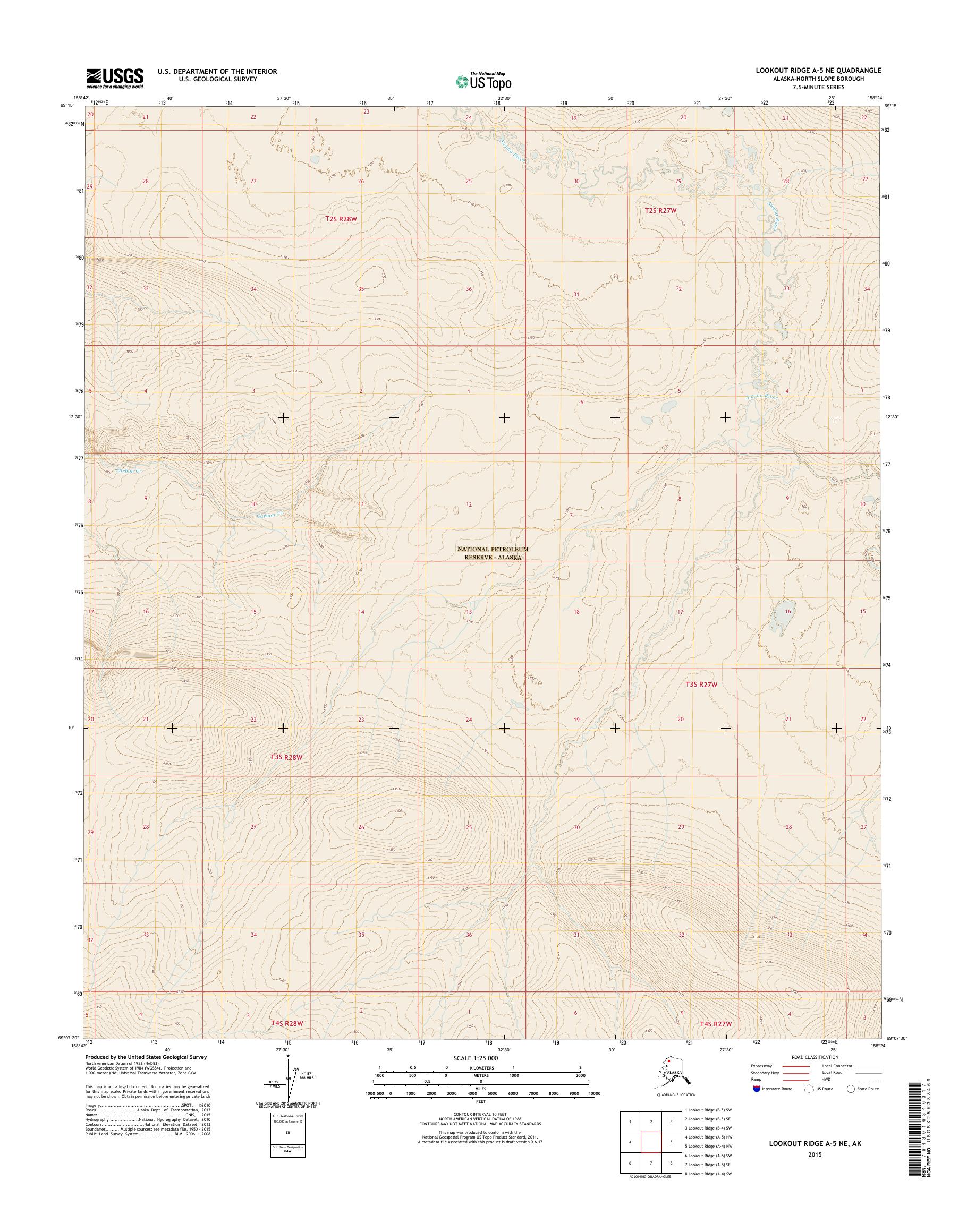 Lookout Ridge A-5 NE Alaska US Topo Map – MyTopo Map Store