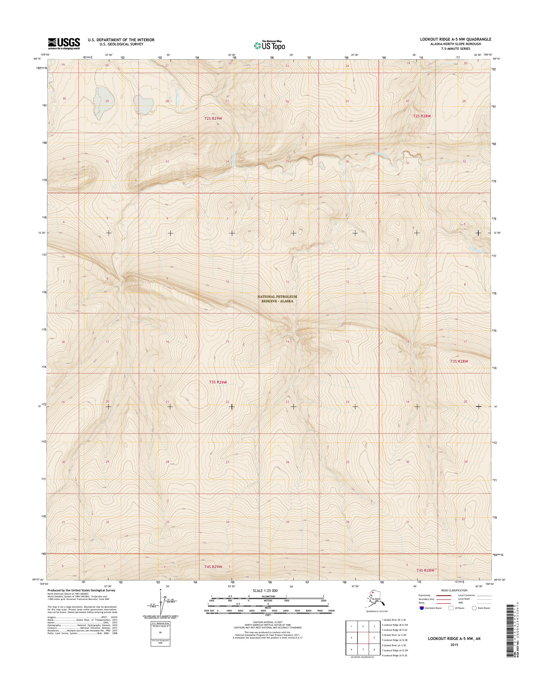 Lookout Ridge A-5 NW Alaska US Topo Map – MyTopo Map Store