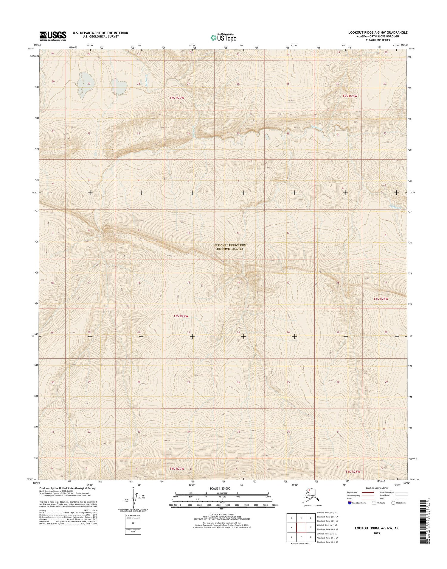 Lookout Ridge A-5 NW Alaska US Topo Map – MyTopo Map Store