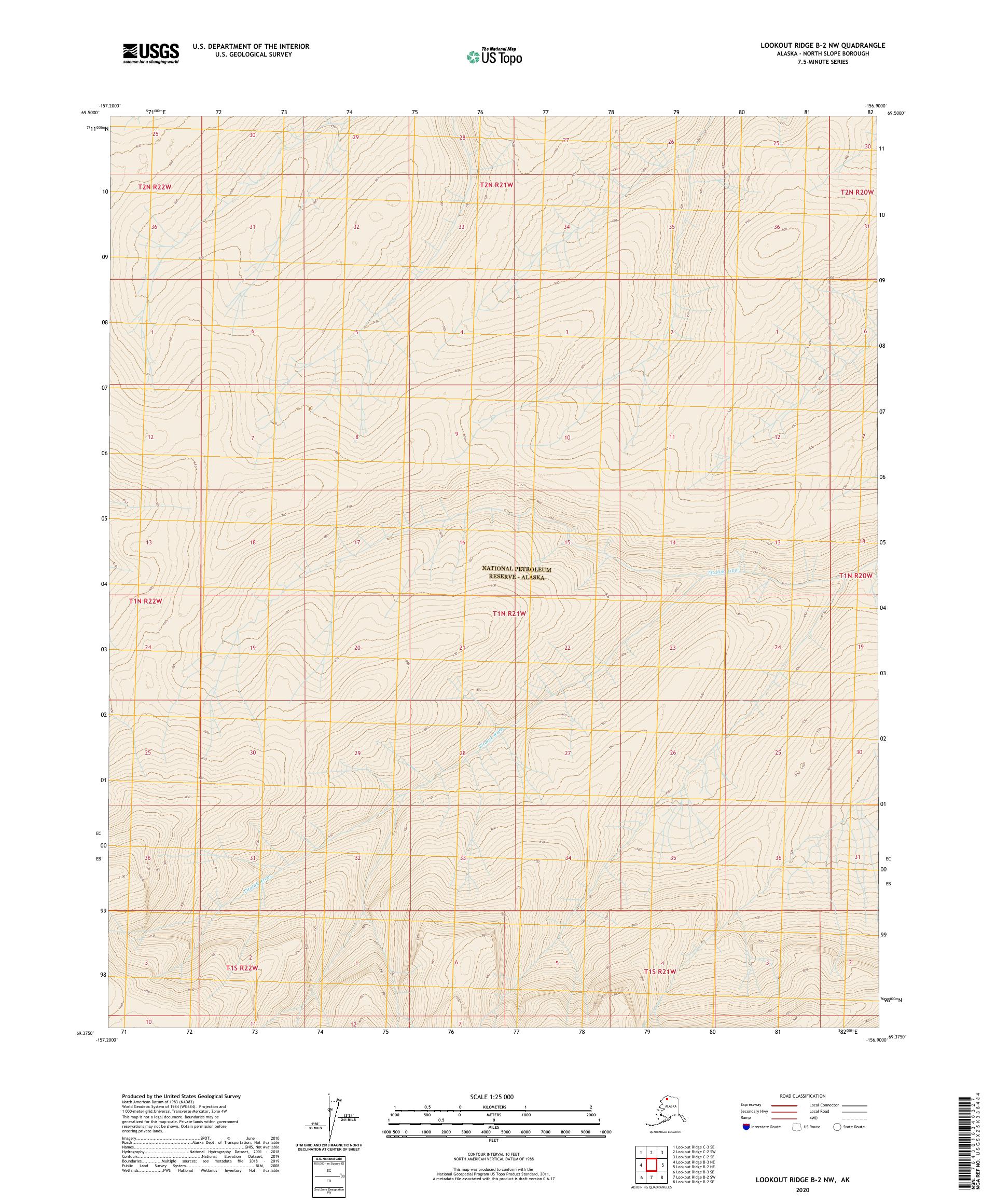 Lookout Ridge B-2 NW Alaska US Topo Map – MyTopo Map Store