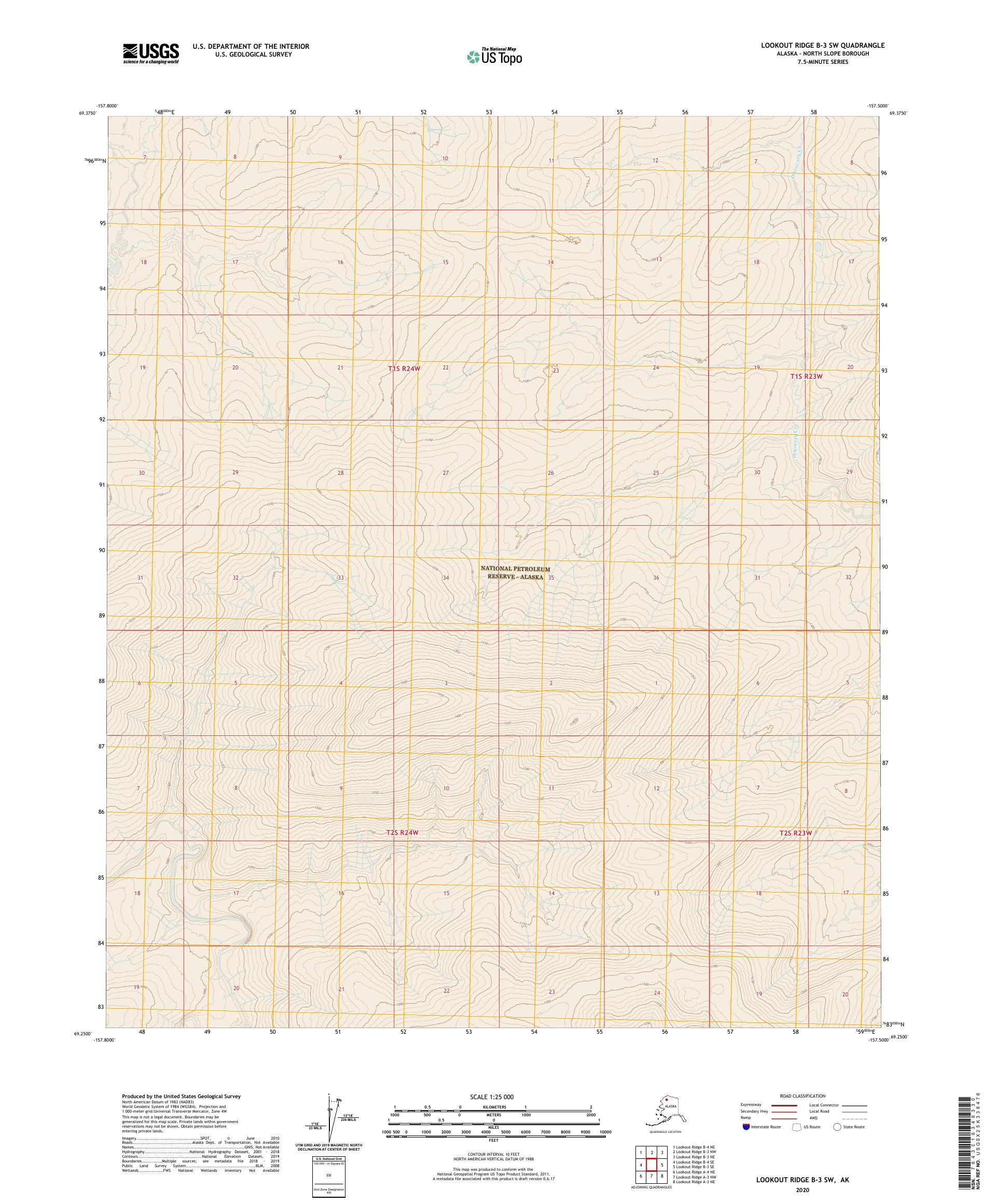 Lookout Ridge B-3 SW Alaska US Topo Map – MyTopo Map Store