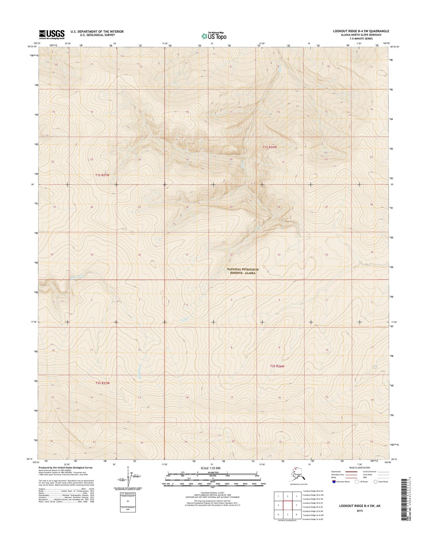 Lookout Ridge B-4 SW Alaska US Topo Map – MyTopo Map Store