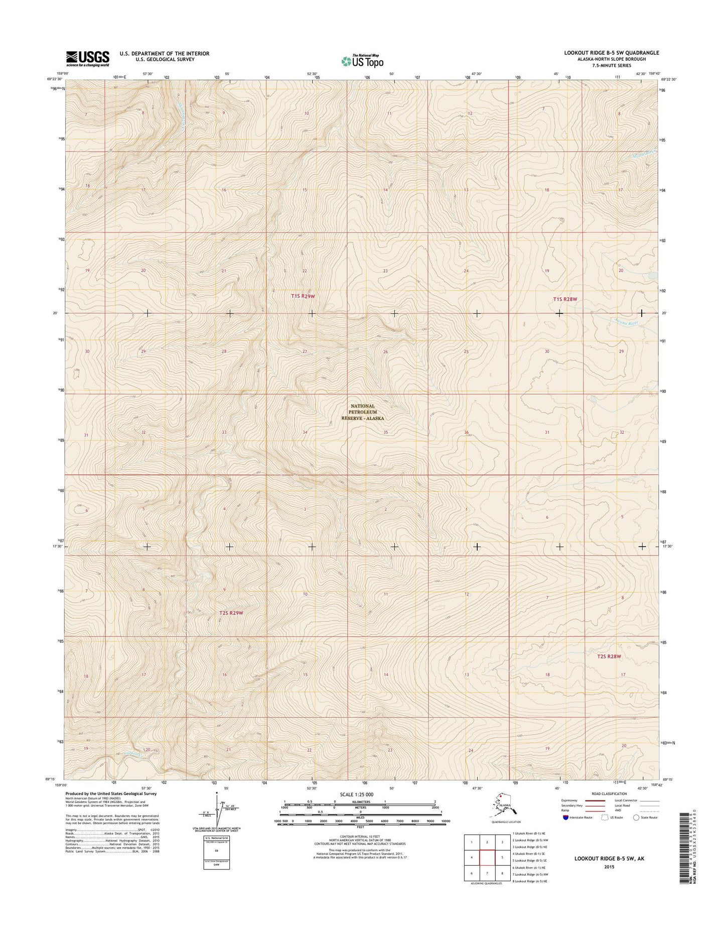 Lookout Ridge B-5 SW Alaska US Topo Map Image