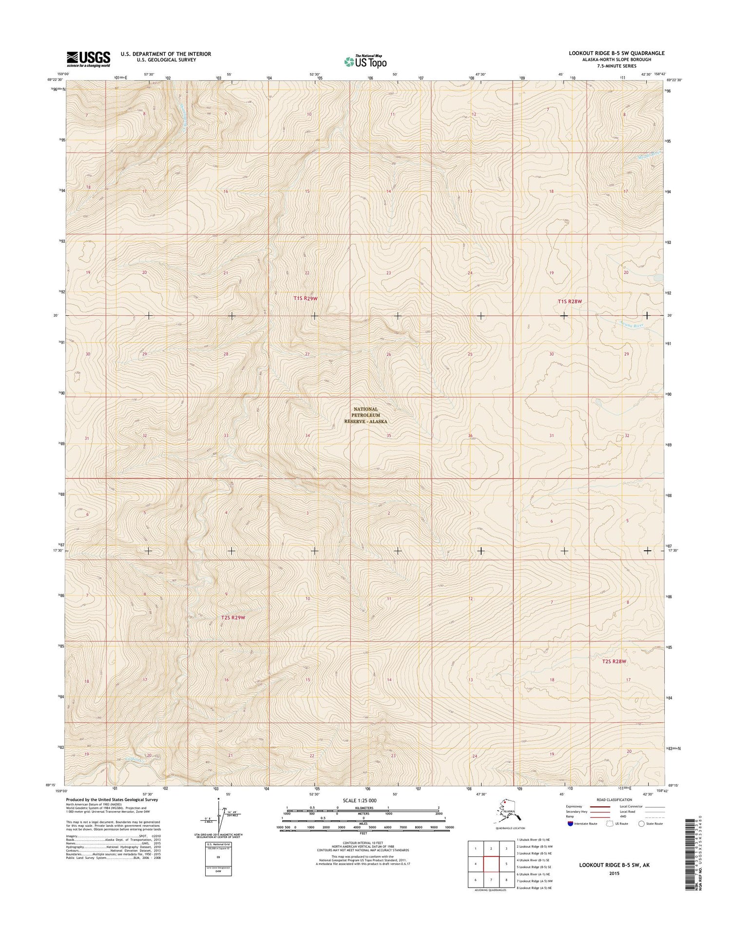 Lookout Ridge B-5 SW Alaska US Topo Map Image