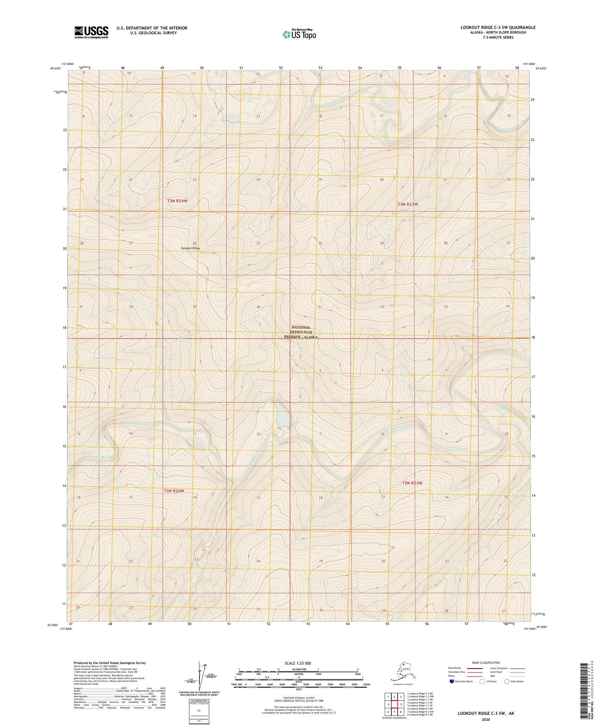 Lookout Ridge C-3 SW Alaska US Topo Map – MyTopo Map Store