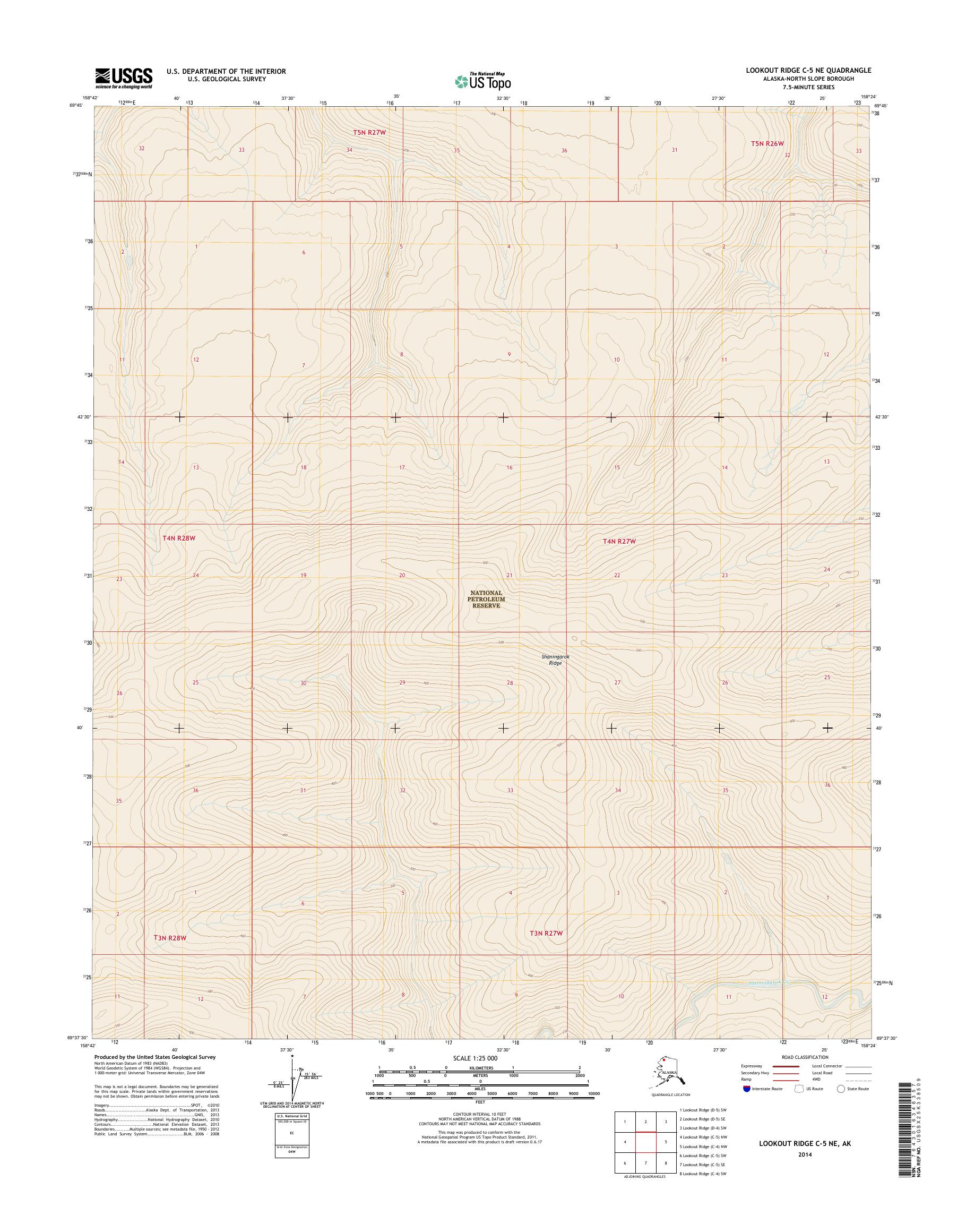 Lookout Ridge C-5 NE Alaska US Topo Map – MyTopo Map Store