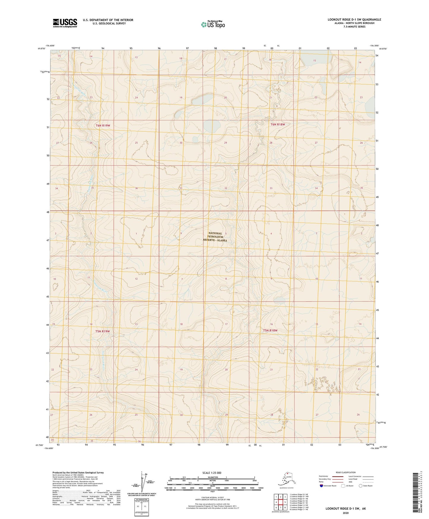 Lookout Ridge D-1 SW Alaska US Topo Map Image