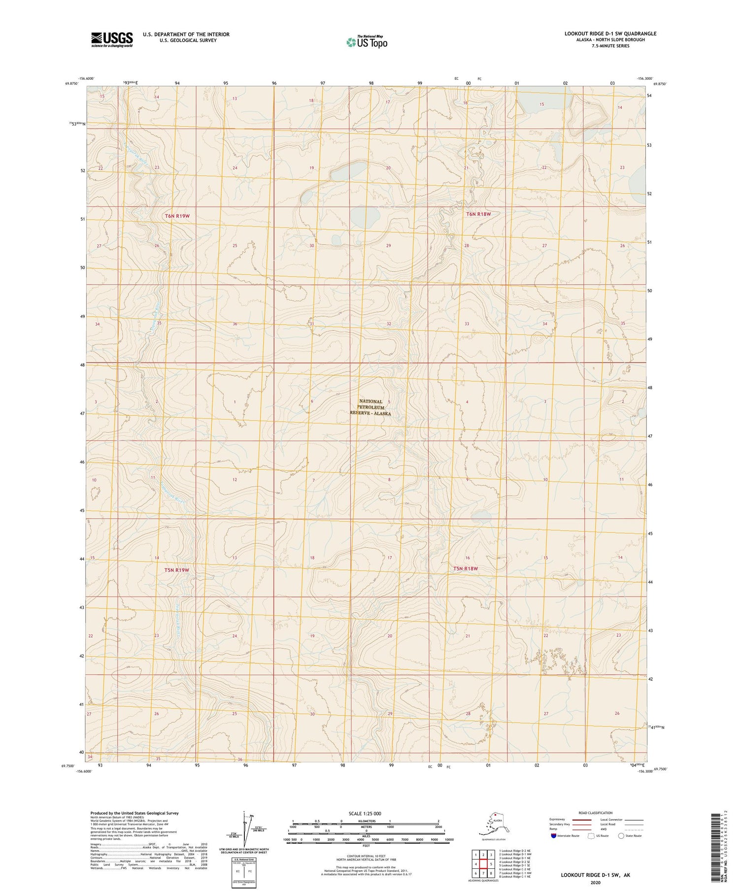 Lookout Ridge D-1 SW Alaska US Topo Map Image