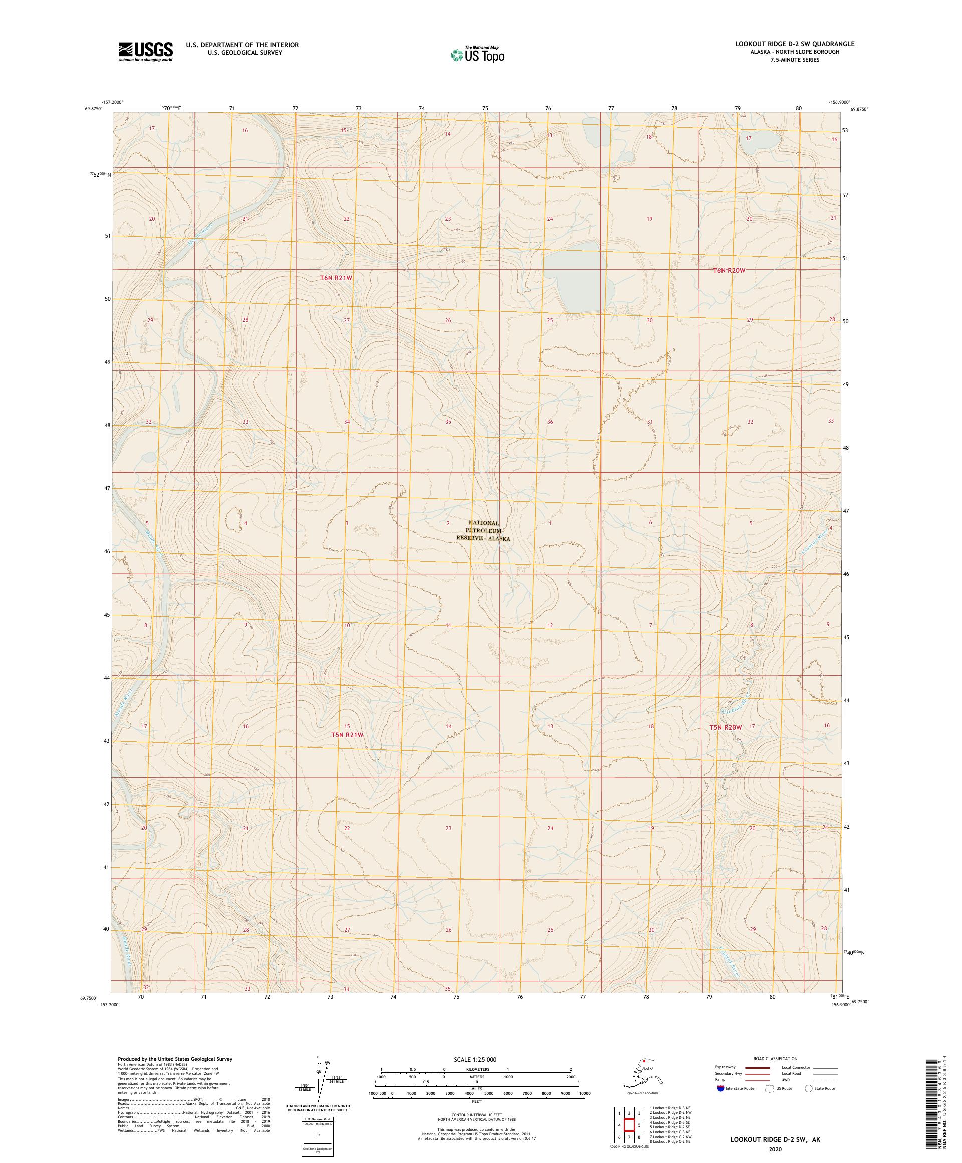 Lookout Ridge D-2 SW Alaska US Topo Map – MyTopo Map Store