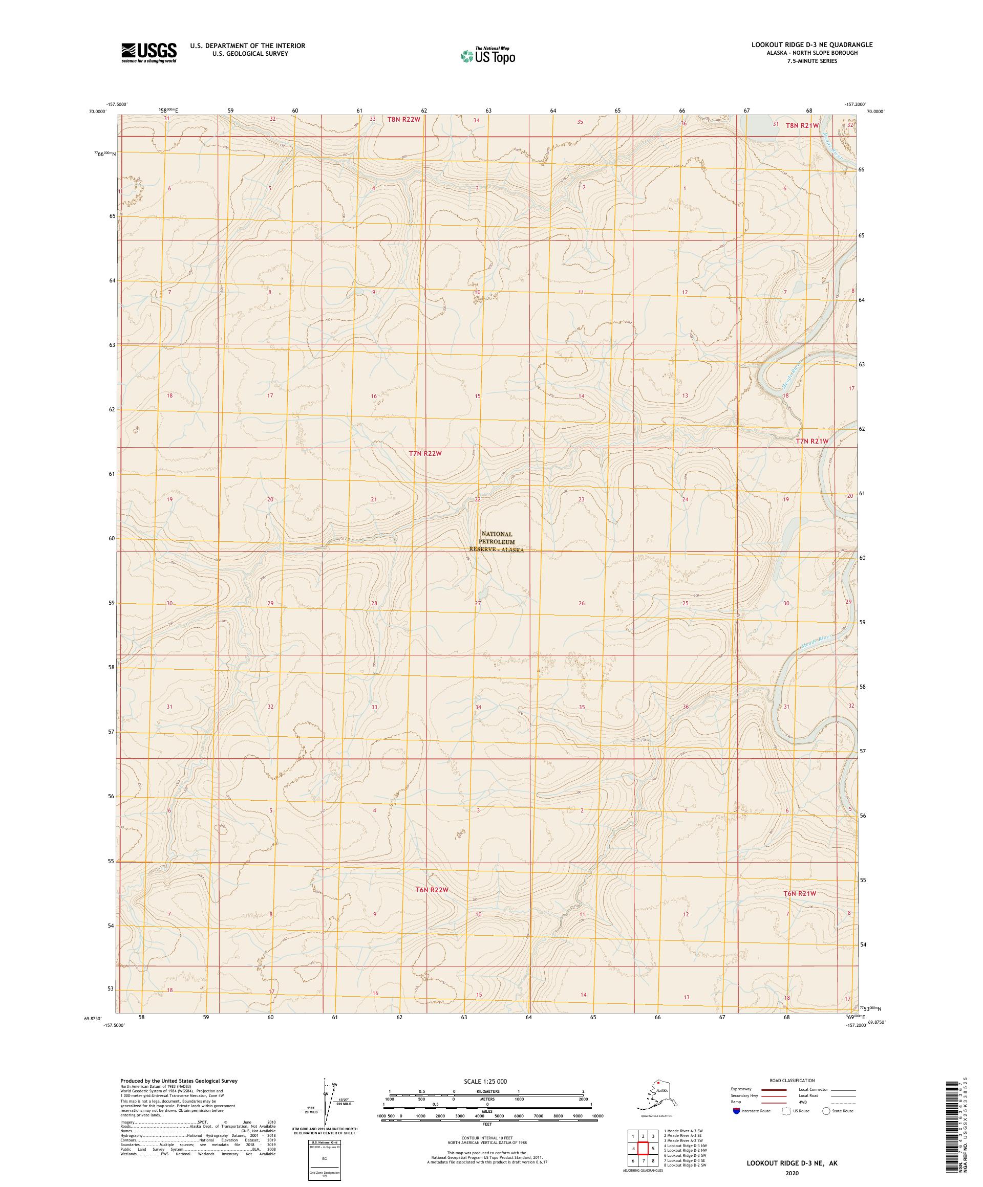 Lookout Ridge D-3 NE Alaska US Topo Map – MyTopo Map Store