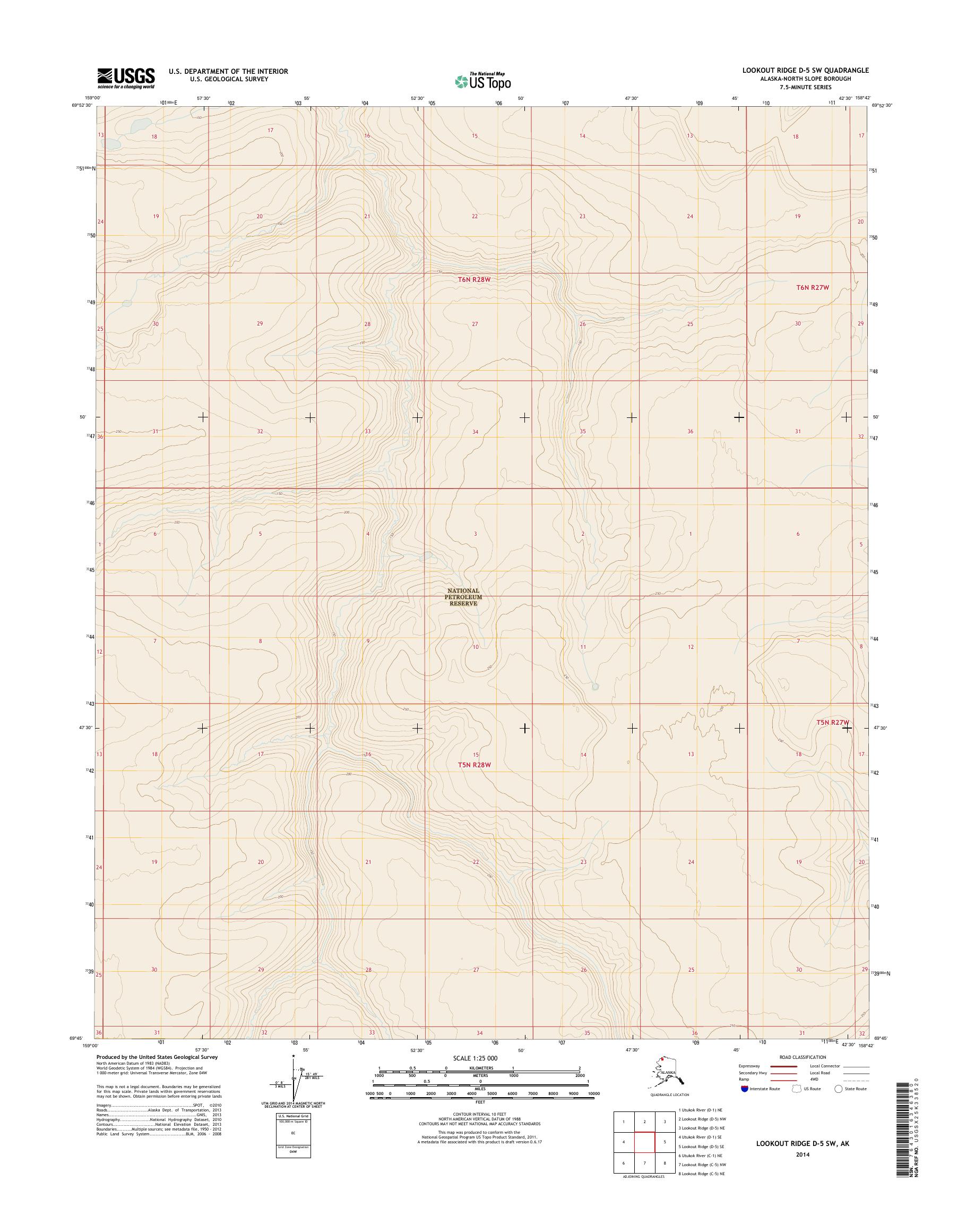 Lookout Ridge D-5 SW Alaska US Topo Map – MyTopo Map Store