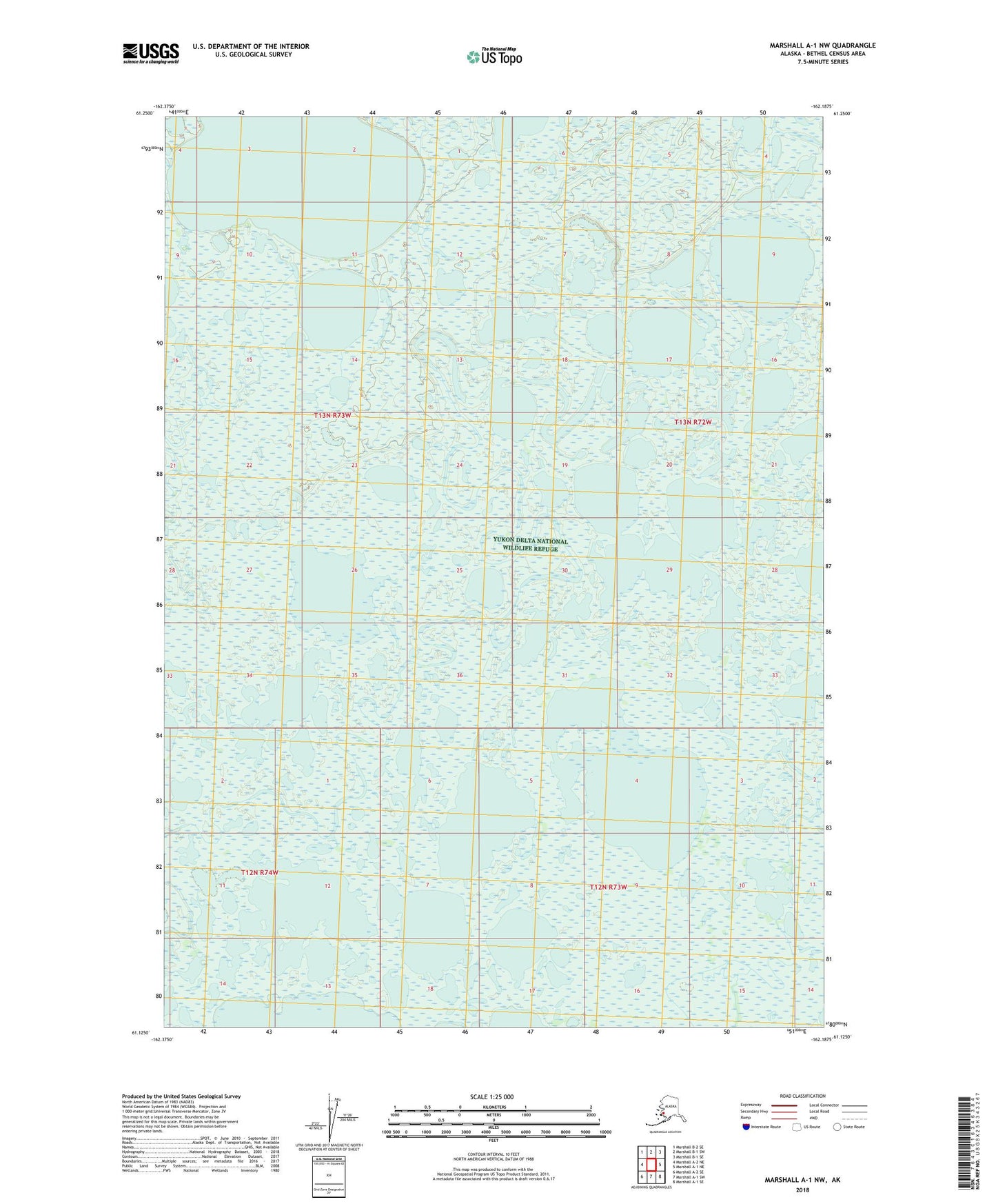 Marshall A-1 NW Alaska US Topo Map Image