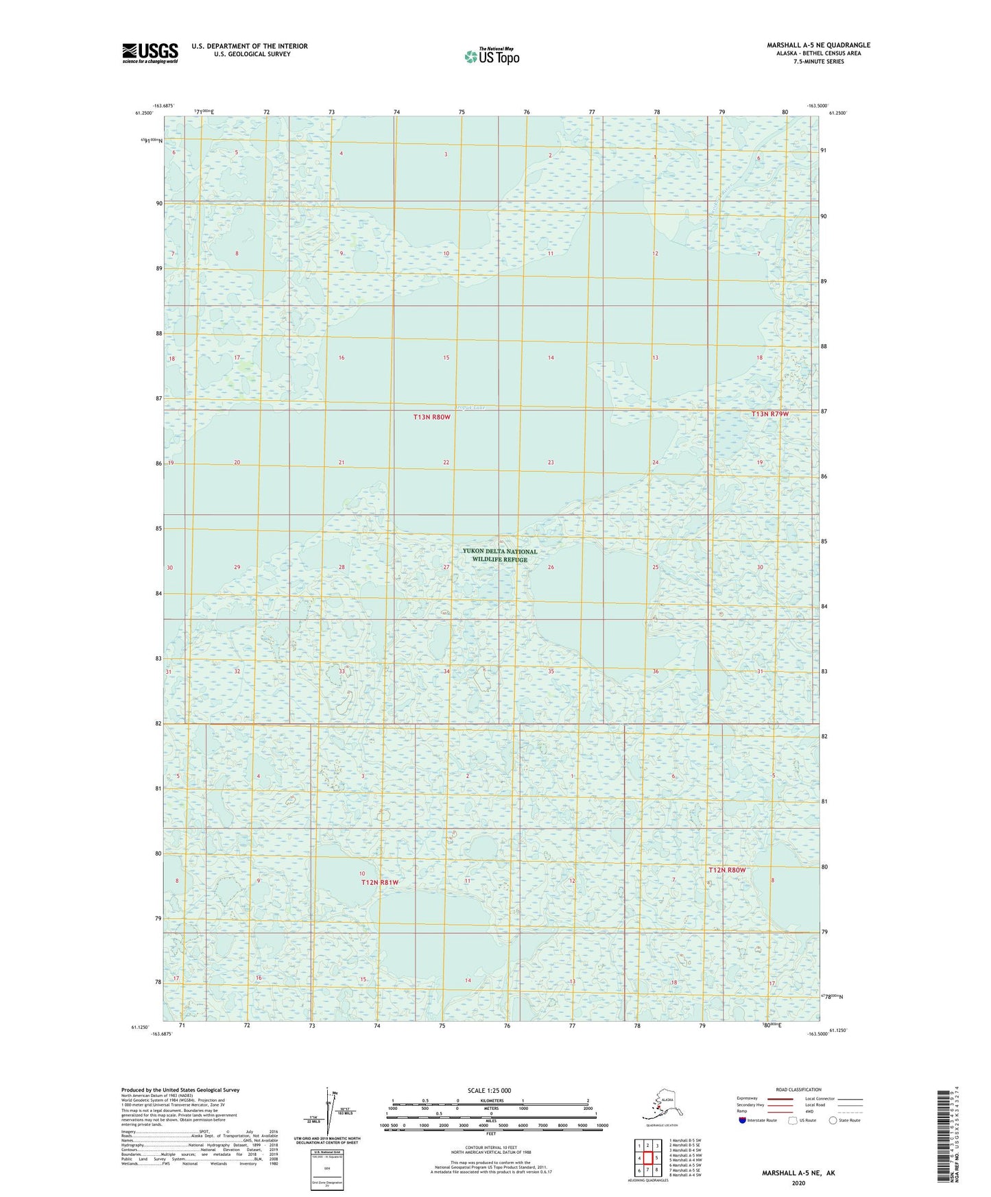 Marshall A-5 NE Alaska US Topo Map Image