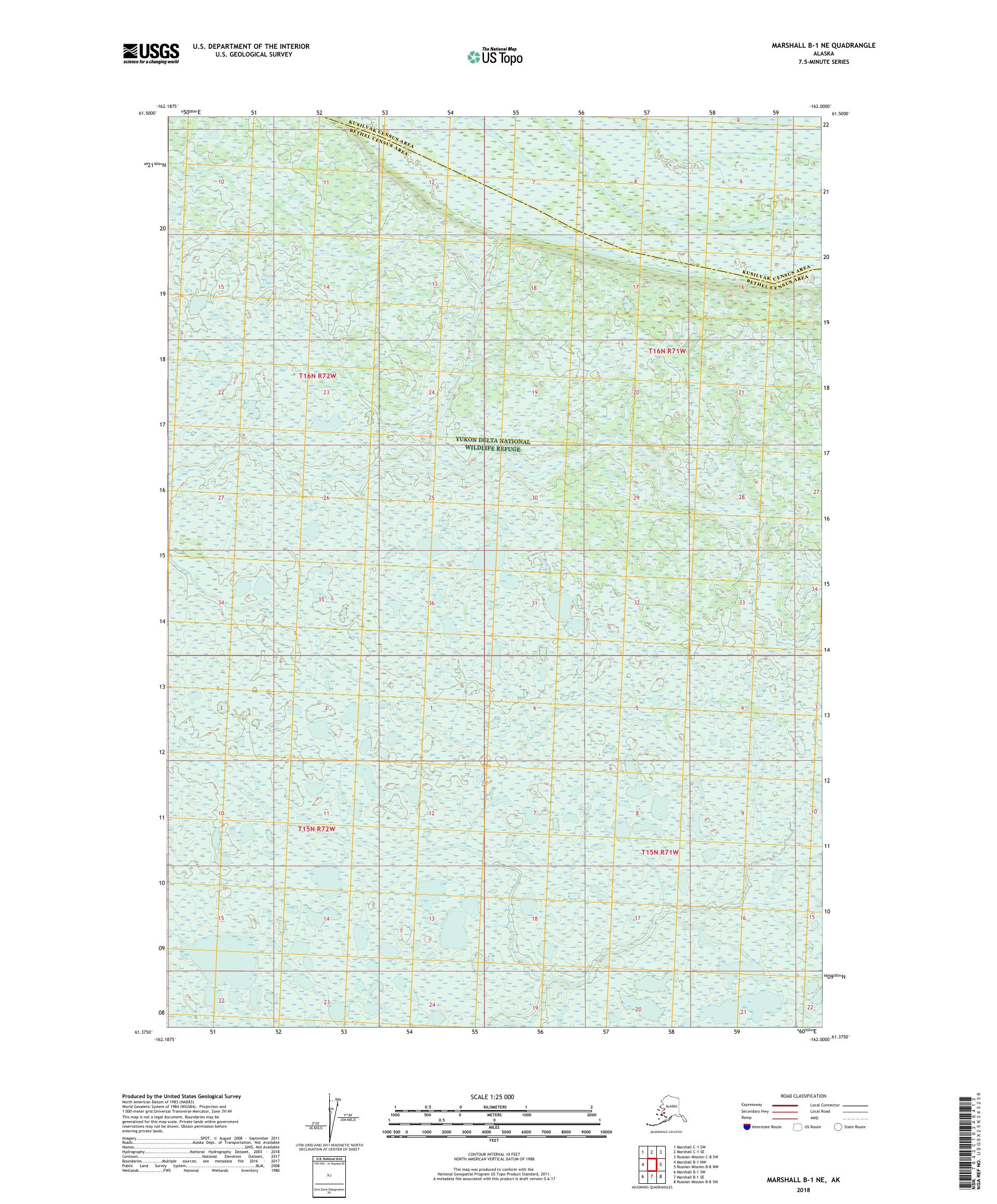 Marshall B-1 NE Alaska US Topo Map – MyTopo Map Store