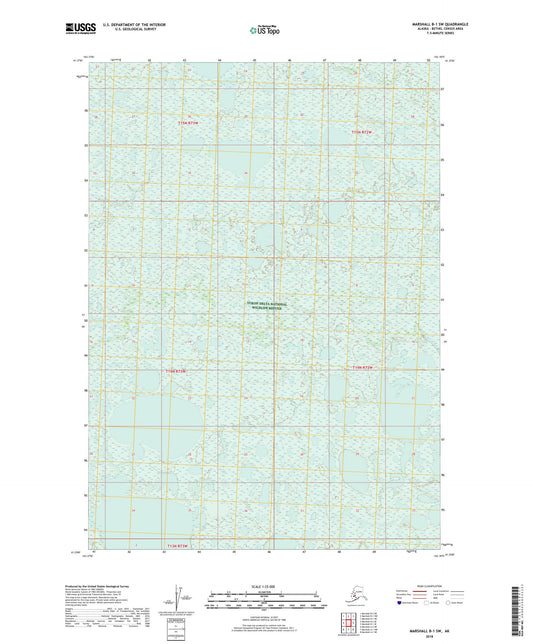 Marshall B-1 SW Alaska US Topo Map Image