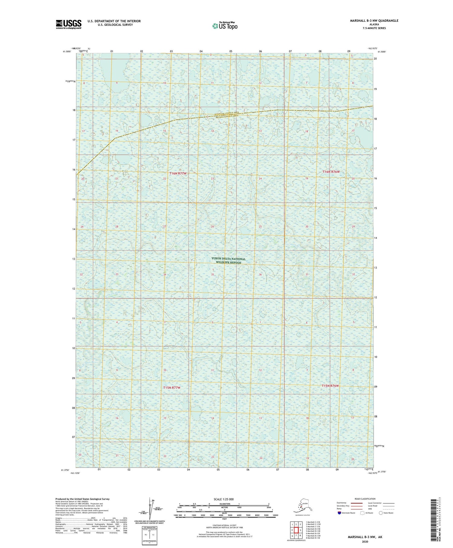 Marshall B-3 NW Alaska US Topo Map Image