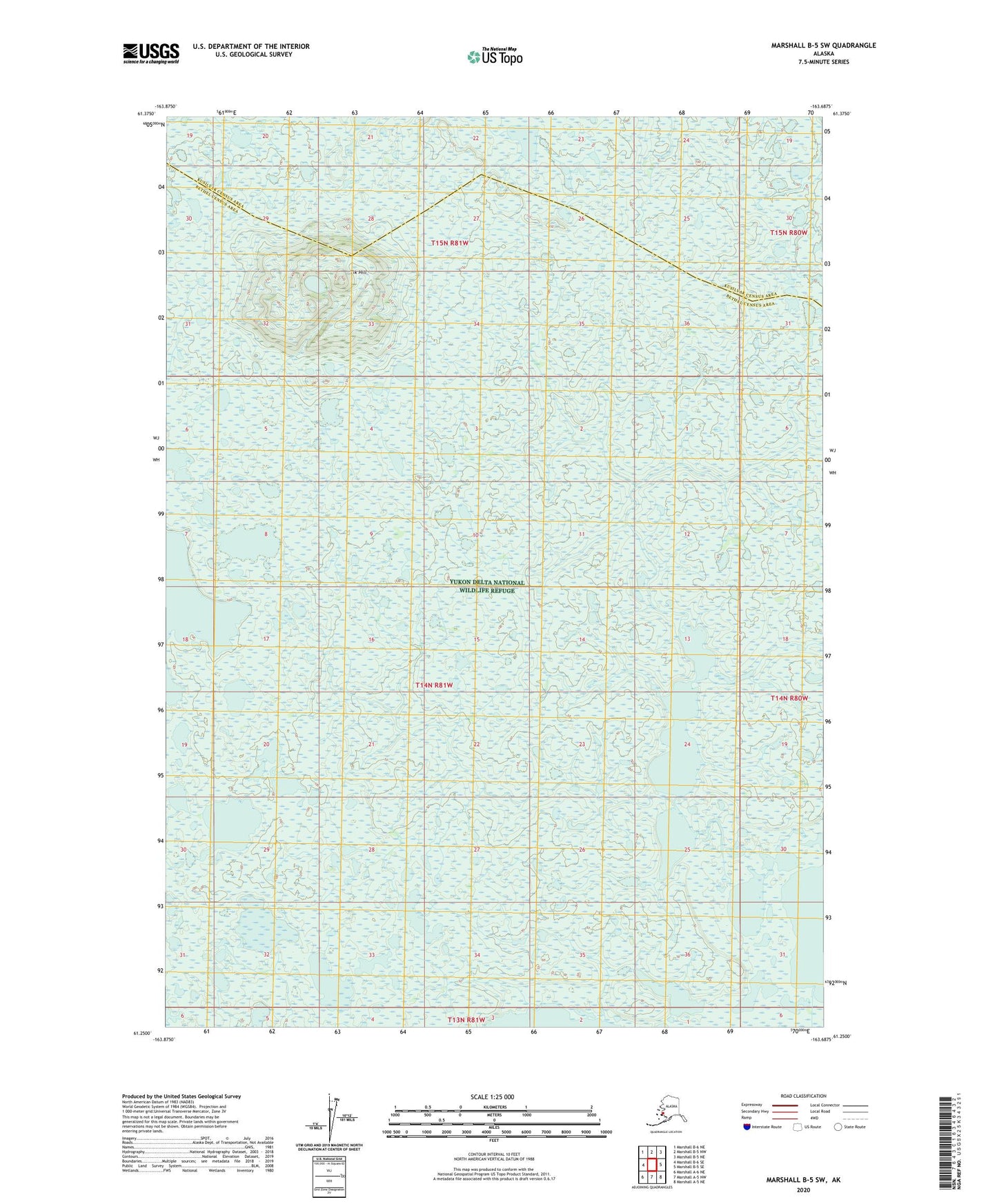 Marshall B-5 SW Alaska US Topo Map Image