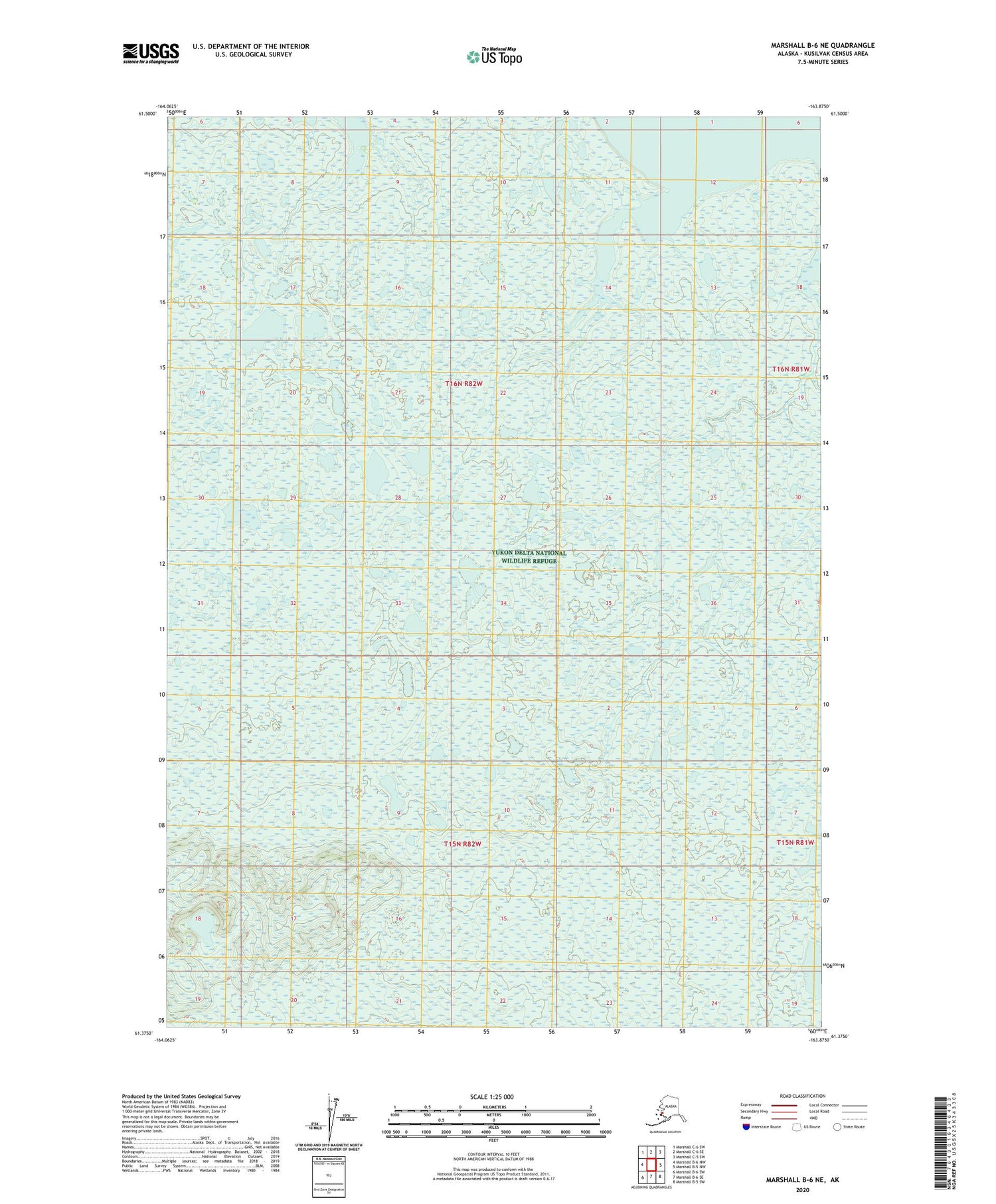Marshall B-6 NE Alaska US Topo Map Image