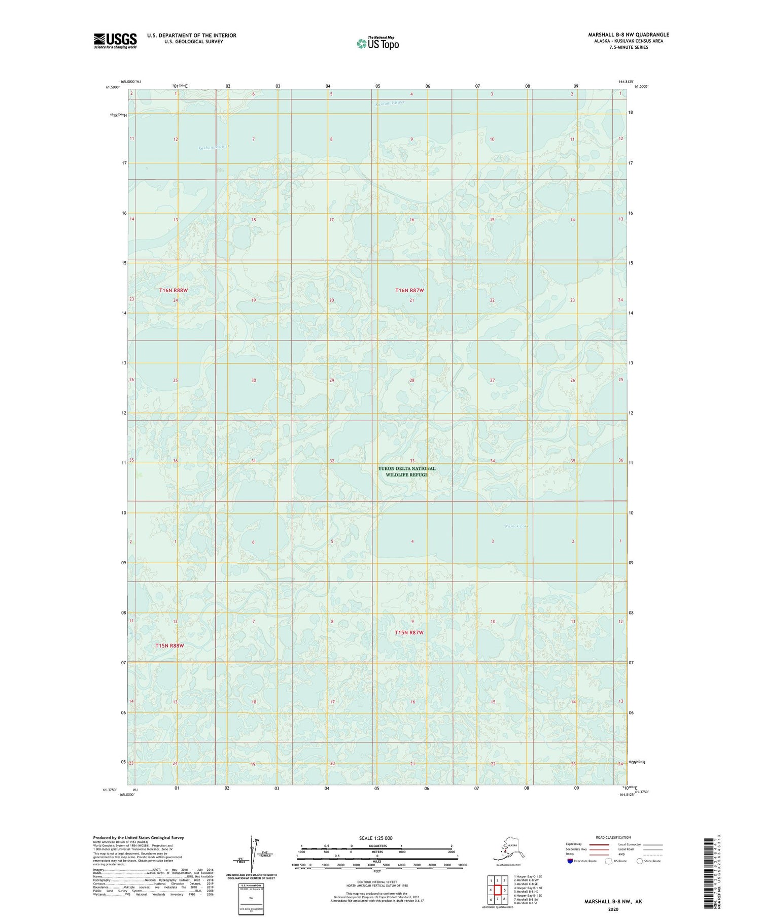 Marshall B-8 NW Alaska US Topo Map Image