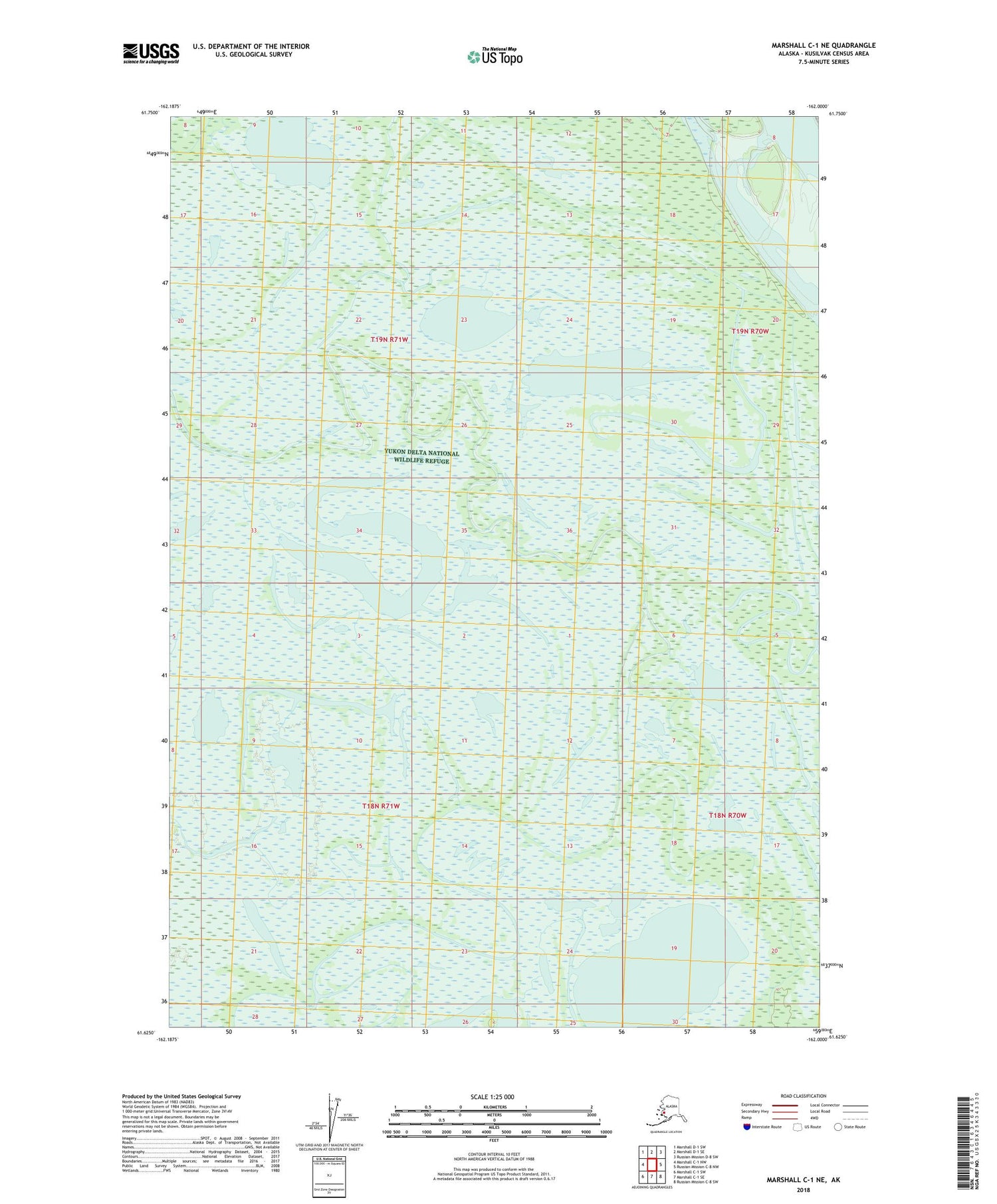 Marshall C-1 NE Alaska US Topo Map Image