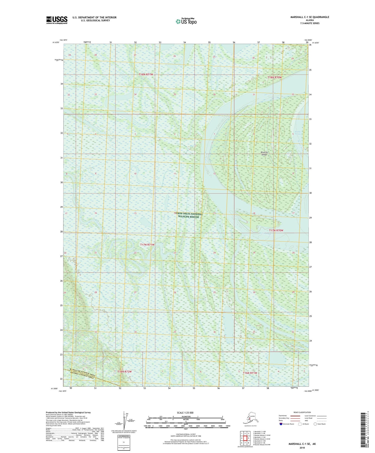 Marshall C-1 SE Alaska US Topo Map Image