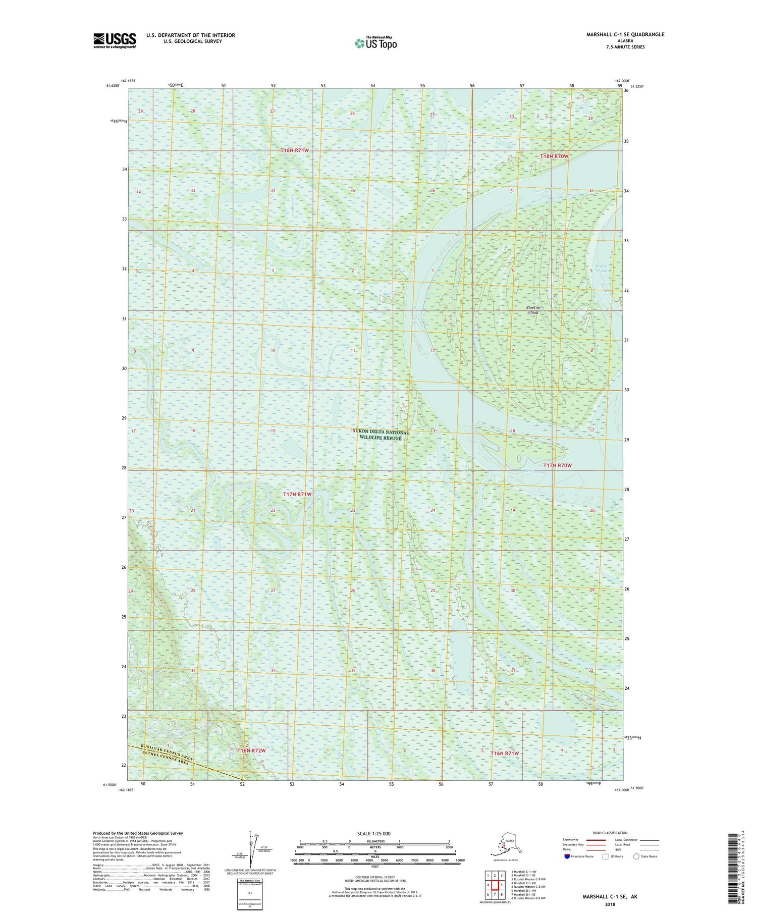 Marshall C-1 SE Alaska US Topo Map Image