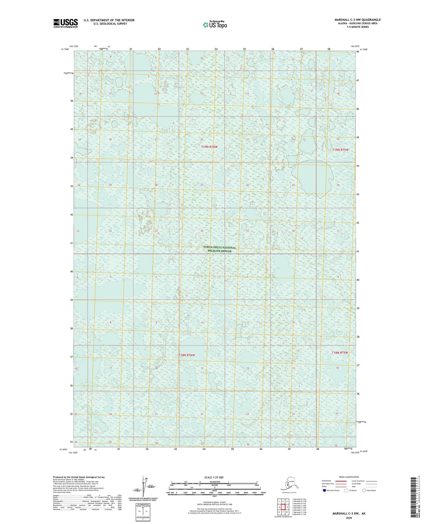 Marshall C-3 NW Alaska US Topo Map Image