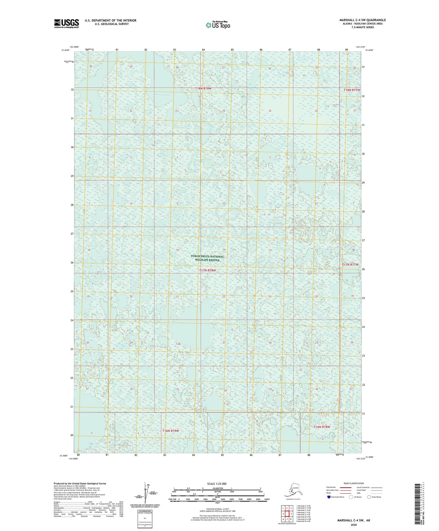 Marshall C-4 SW Alaska US Topo Map Image