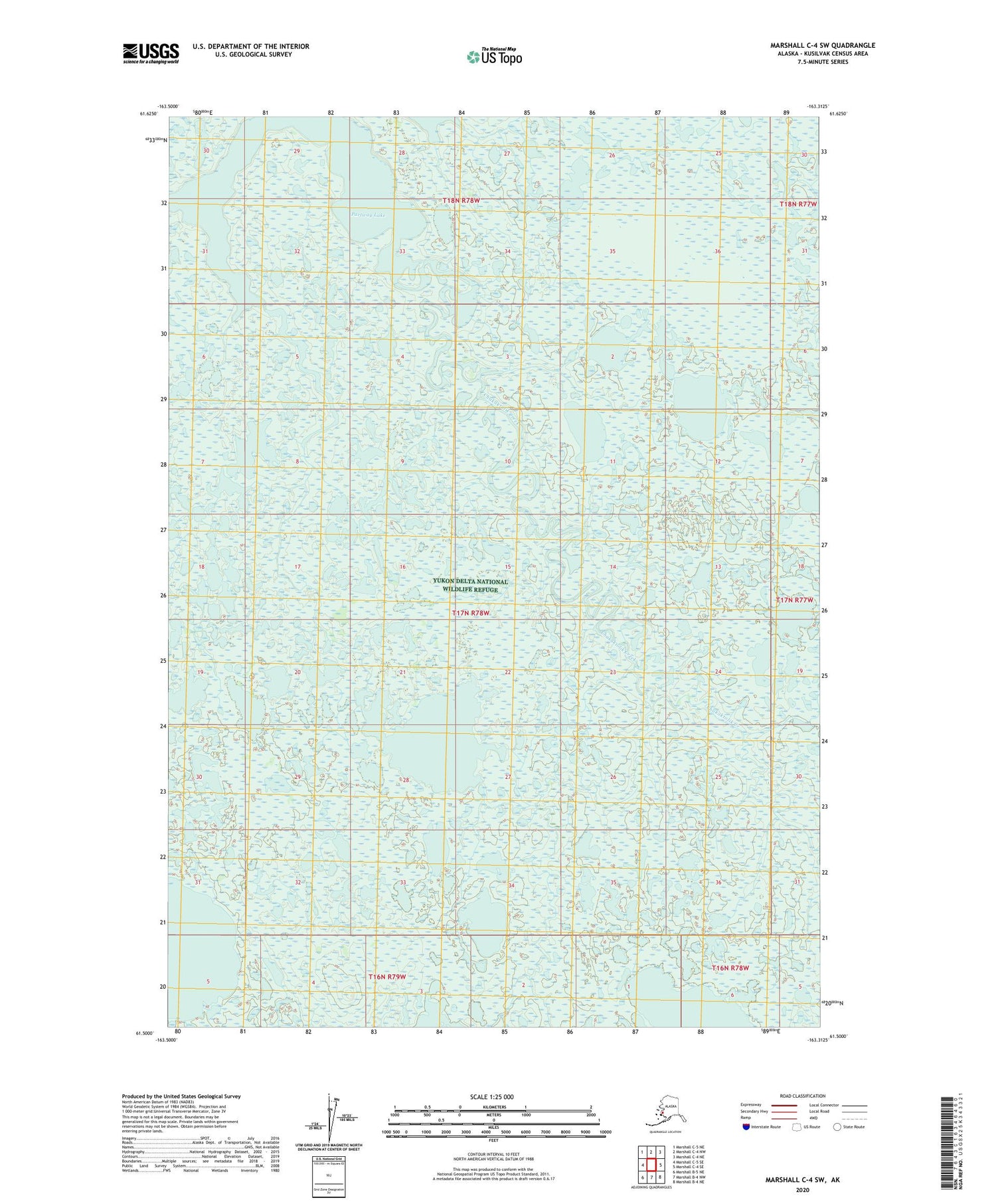 Marshall C-4 SW Alaska US Topo Map Image