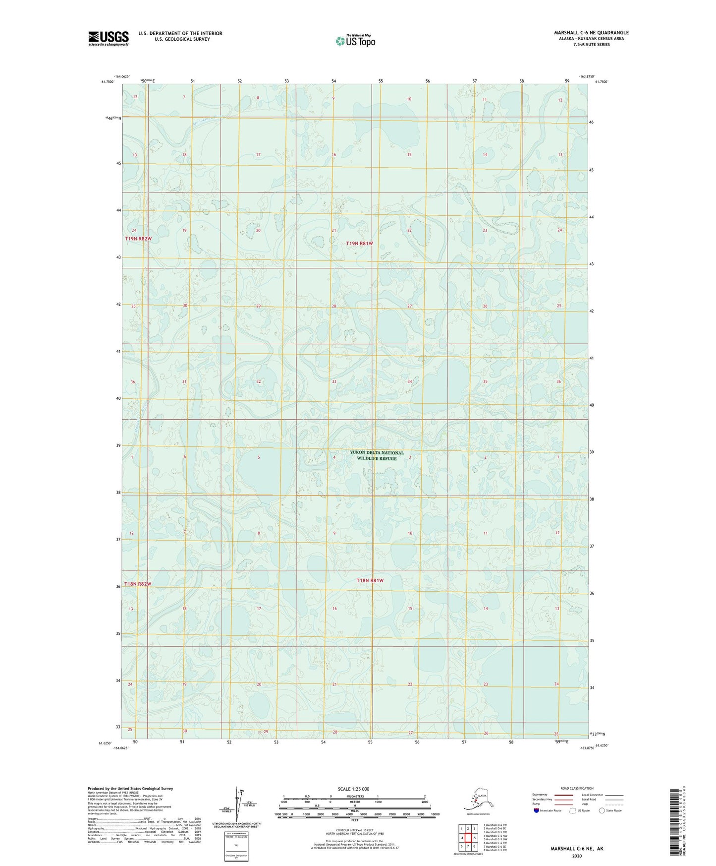 Marshall C-6 NE Alaska US Topo Map Image