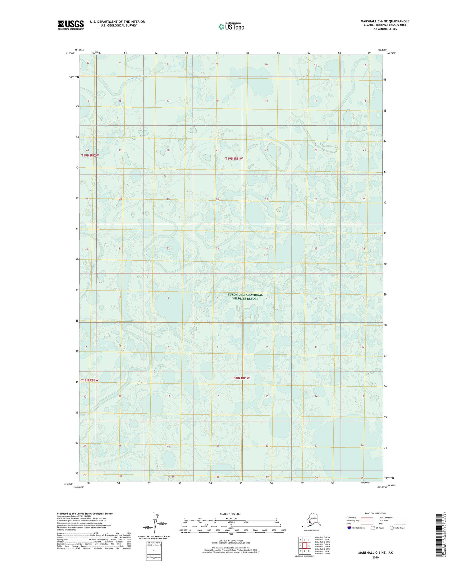Marshall C-6 NE Alaska US Topo Map Image