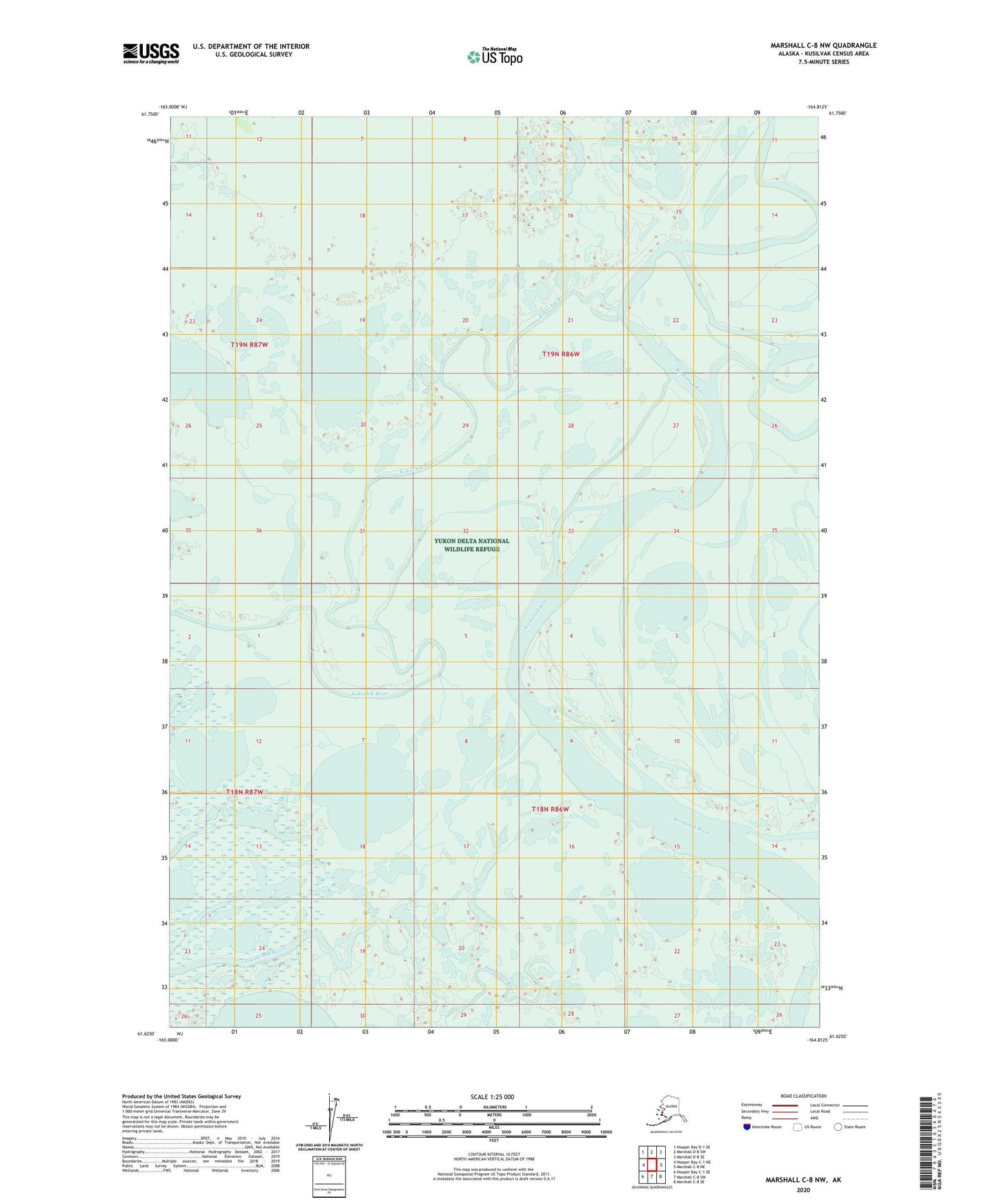 Marshall C-8 NW Alaska US Topo Map Image