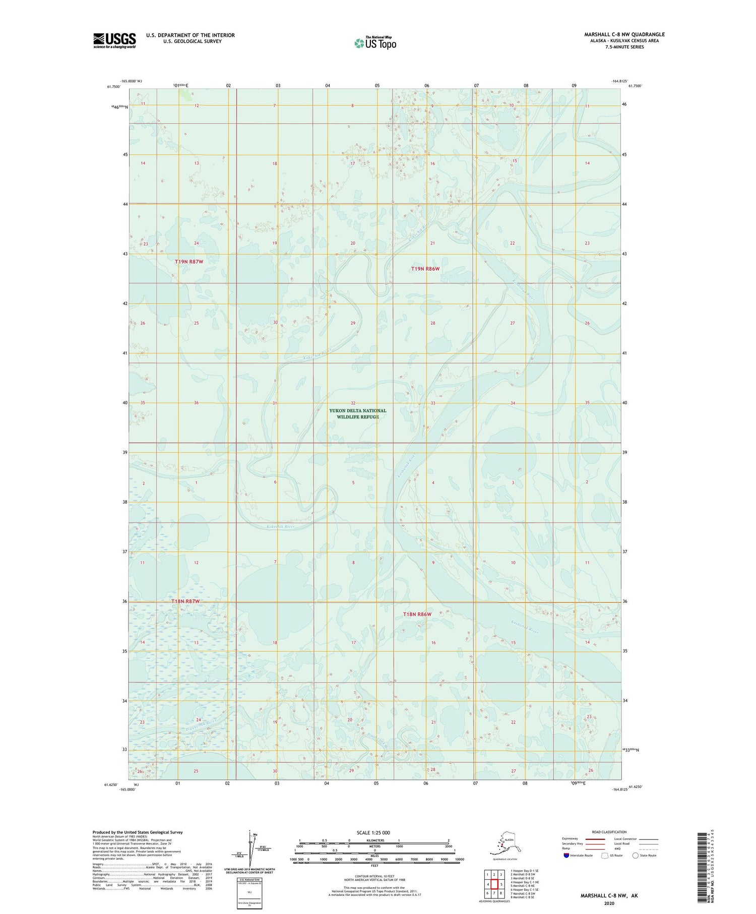 Marshall C-8 NW Alaska US Topo Map Image