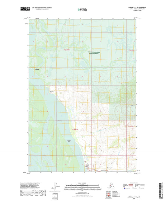 Marshall D-1 NE Alaska US Topo Map Image