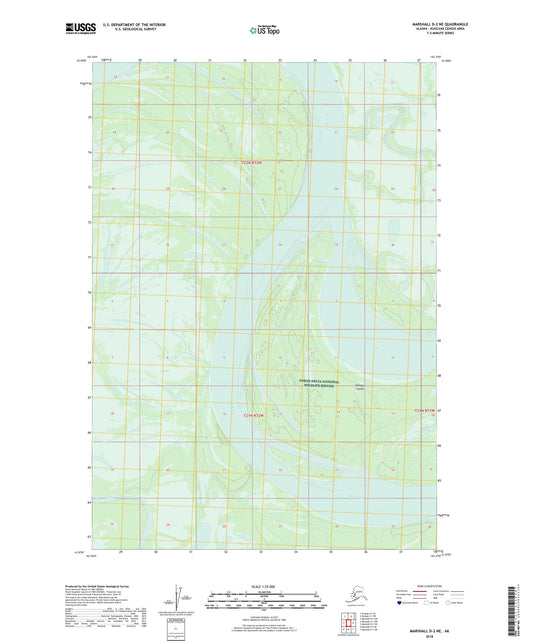 Marshall D-2 NE Alaska US Topo Map Image
