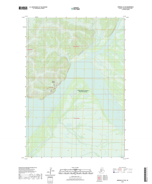 Marshall D-3 NE Alaska US Topo Map Image