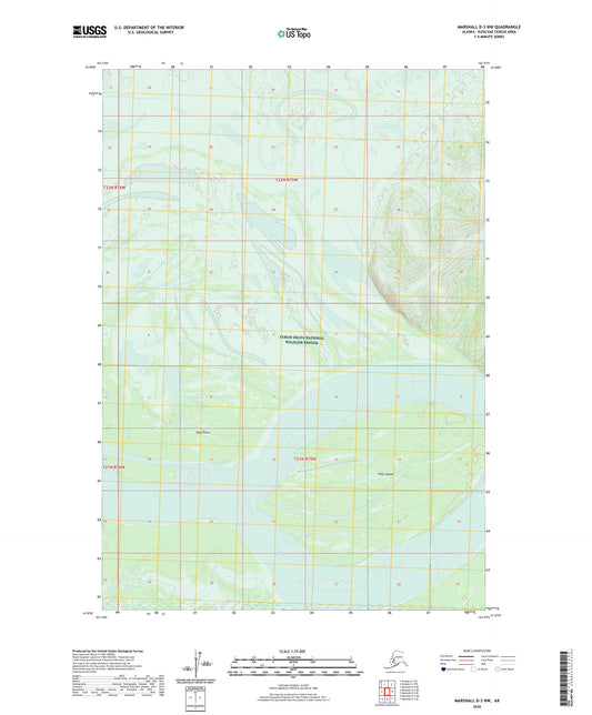 Marshall D-3 NW Alaska US Topo Map Image