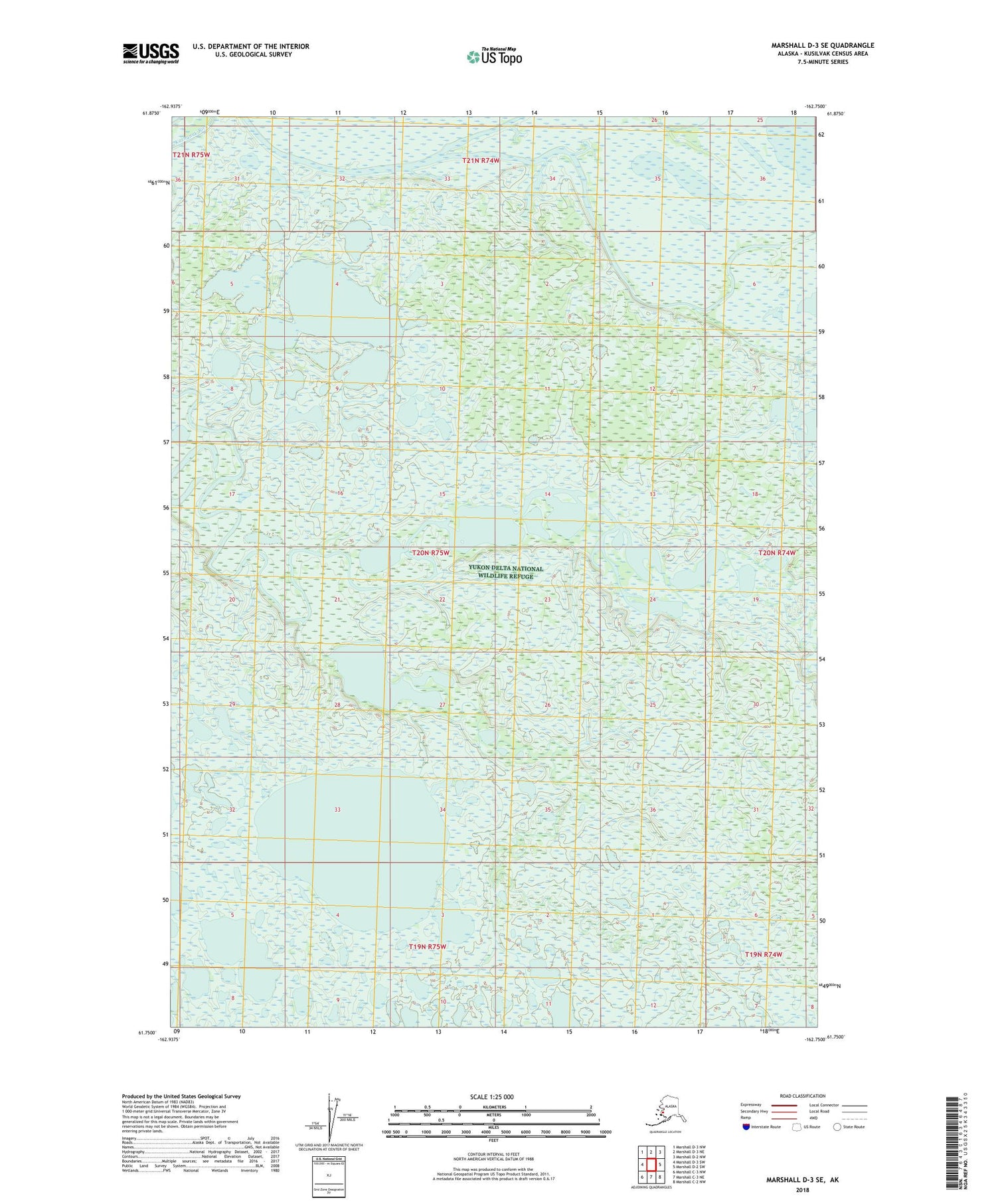 Marshall D-3 SE Alaska US Topo Map Image