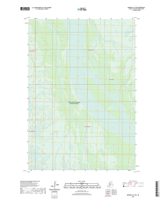 Marshall D-4 NE Alaska US Topo Map Image