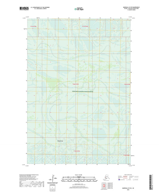 Marshall D-5 SE Alaska US Topo Map Image