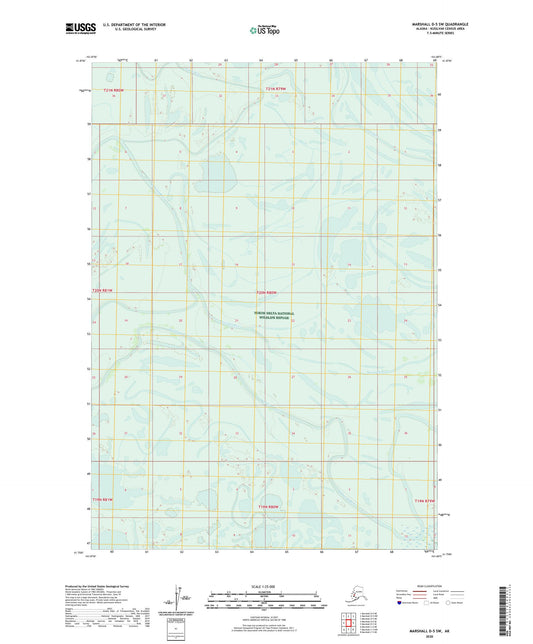 Marshall D-5 SW Alaska US Topo Map Image