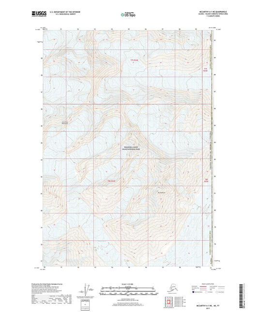McCarthy A-1 NE Alaska US Topo Map Image