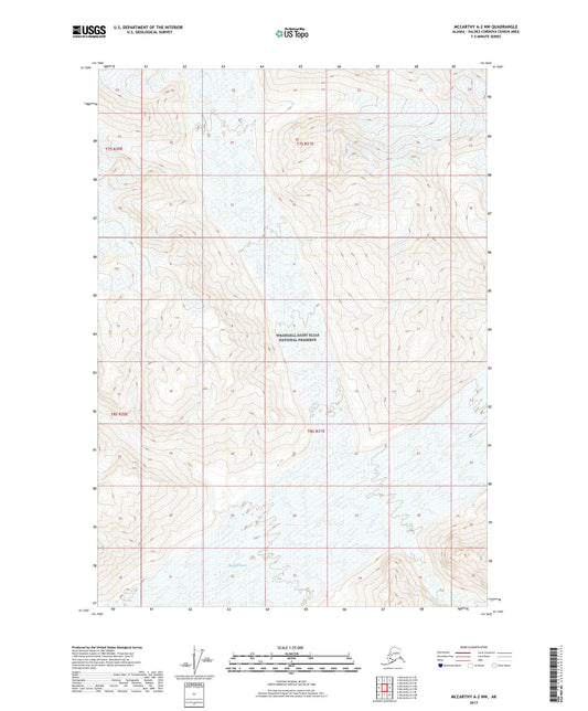 McCarthy A-2 NW Alaska US Topo Map Image