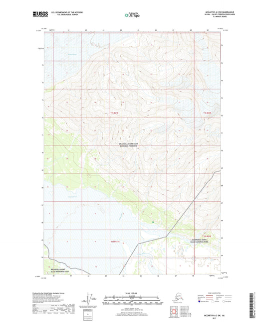 McCarthy A-2 SW Alaska US Topo Map Image