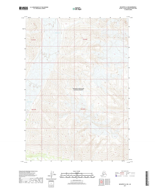 McCarthy A-3 NE Alaska US Topo Map Image